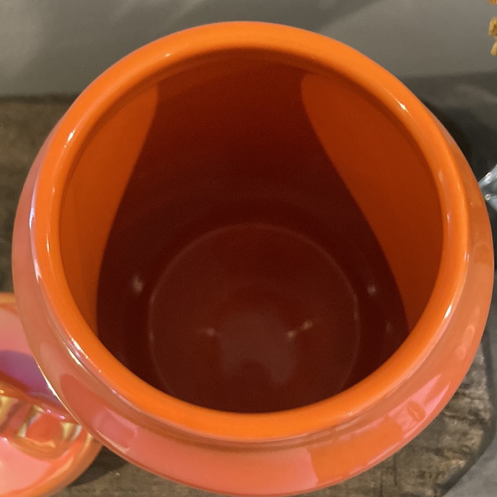 Rae Dunn BUGS AND HISSES Halloween Canister in Orange Iridescent Luster Jar 👻🎃 - Picture 10 of 11